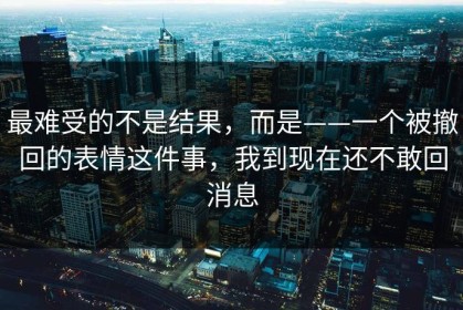 最难受的不是结果，而是——一个被撤回的表情这件事，我到现在还不敢回消息
