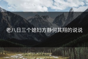 老八日三个媳妇方静何其翔的说说