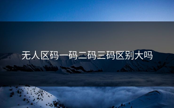 无人区码一码二码三码区别大吗